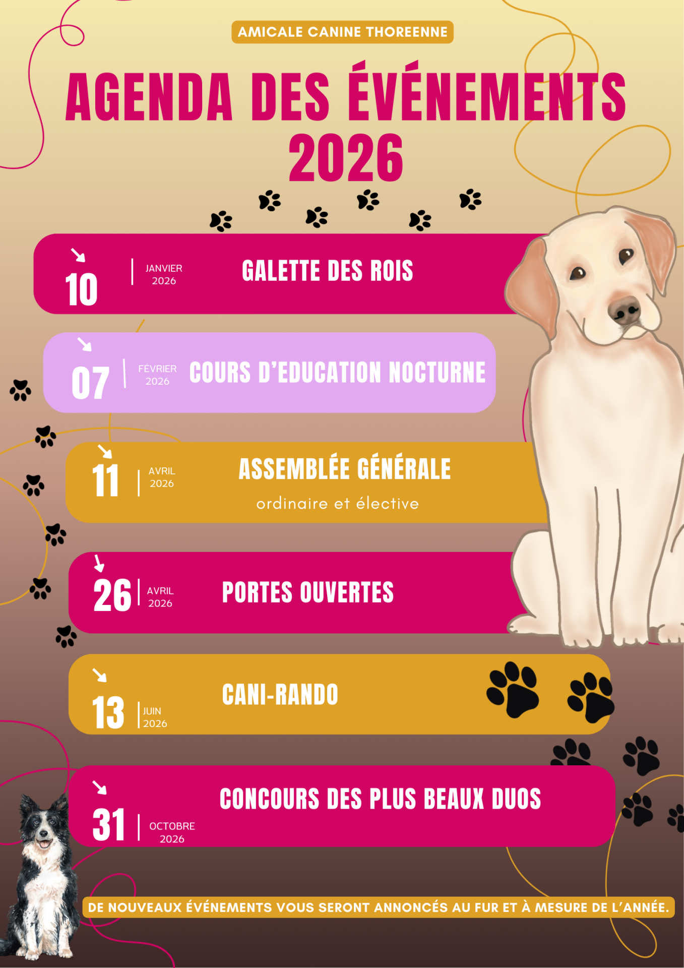 Programme 2026 Amicale Canine Thoréenne 72